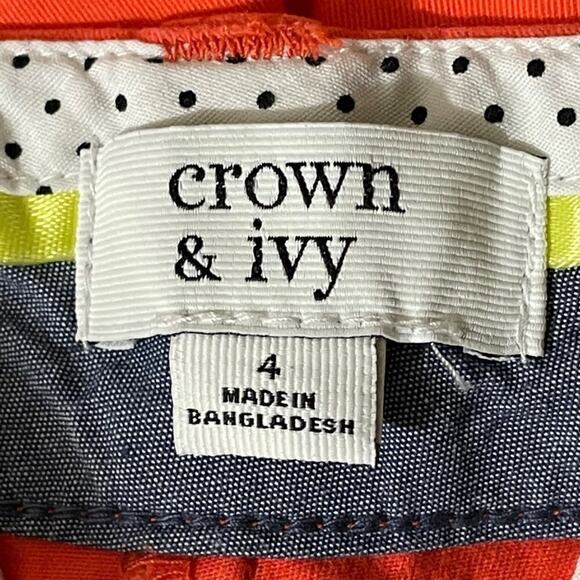 Crown & Ivy Orange Shorts Size 4 - Picture 5 of 8